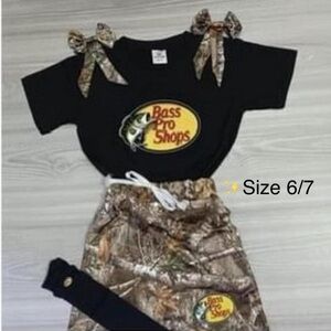 Custom made bass pro skirt set size 6/7